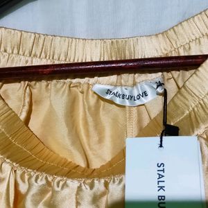 Stalk Buy Love Gold Satin Dhoti Pants