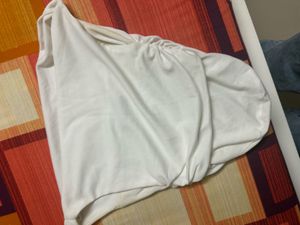White Ruched Crop Top
