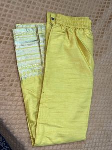 Yellow Silk Blend Pants