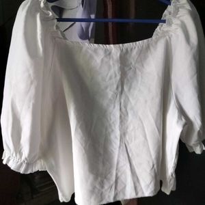 White Ruffle Blouse