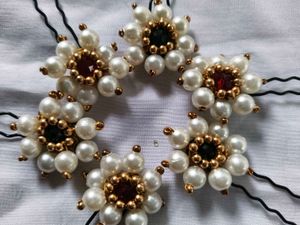 Pearl &amp; Gem Hair Pins (Set of 6)