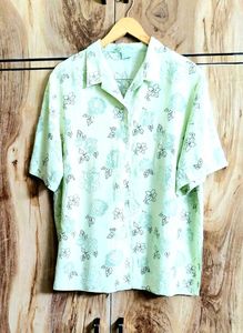 Light Green Cotton Shirt Size-38