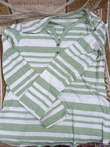 Green And White Mix Tshirt For Women