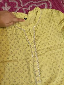 Yellow Printed Fit &amp; Flare Dress