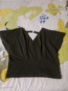 Olive Green Butterfuly Sleeves Top