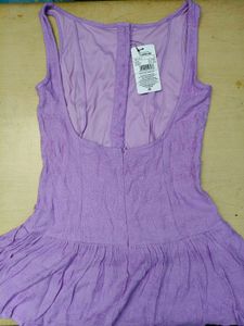 Boat Neck Mini Drop Waist Dress With Back Zip