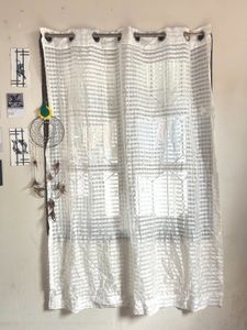 White Striped Curtain