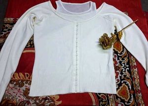 cream long sleeved top