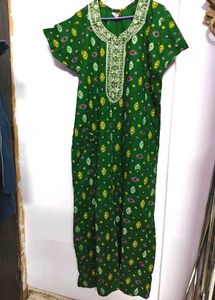 Green Embroidered Nightgown