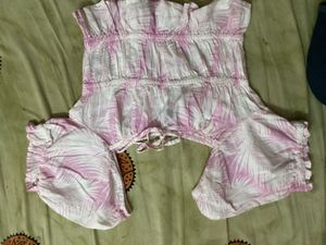 Cute Pink Palm Print Top