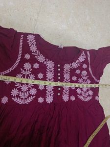 Long Lucknow Work Kurta