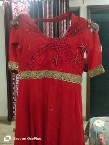 Red Embellished Ethnic Gown