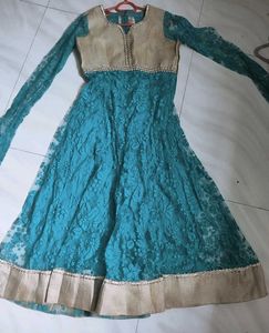 Teal Lace Anarkali Dress