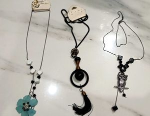 Premium Silver Plated Necklace Set of 3, Unused