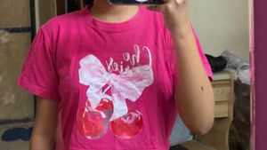 Pink Graphic Print Tee