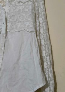 Lace Detail White Top