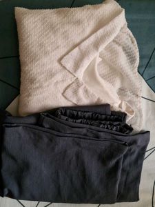 White Textured Top And Bottoms