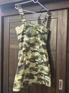 H&amp;M Divided Camo Print Zip Up Dress