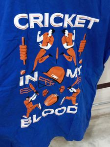 Blue Cricket Graphic T-Shirt