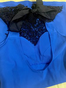 Laced Up Padded Blue Dress 💙