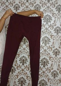 Burgundy Casual Pants