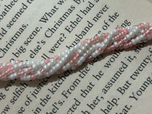Pink &amp; White Beaded Necklace