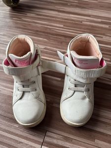 Girls White High-Top Sneakers