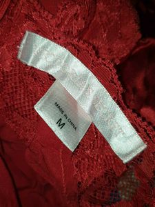 3151. Red Lace Trim Cami Top