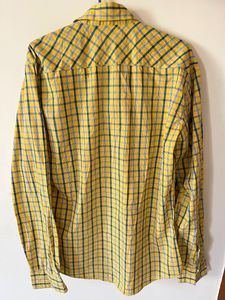 Yellow Shirt With Blue Colour Checked