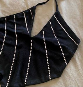 Beutiful Rhinestone Work Helter Top