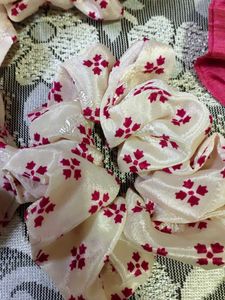 Any 3 @100rs Multi Colored Hand Made Scrunchies