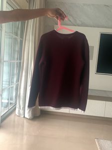 Burgundy Long Sleeve Knit Shirt Boy Age 8-10