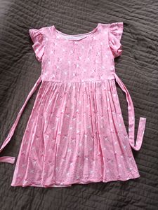 Pink Flamingo Dress For 7-8y