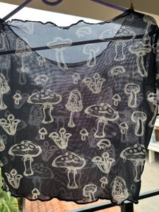 Mushroom Print Crop Top