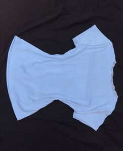 Light Blue Lace Trim Top.SIZE-30-36