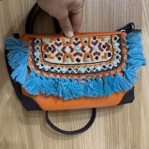 new leather Boho Embroidered crossbody bag