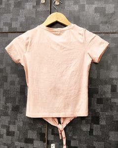 Heart Print Tie-Front Tee