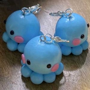 Clay Octopus Keychain Set × 2