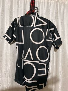 Abstract Print Short Sleeve Shirt🖤🤍