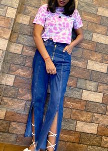 Slit Hem Jeans