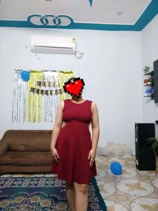 Burgundy Skater Party Dress