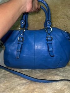 Coach Blue Leather Satchel