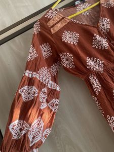 Boho Brown Print Dress