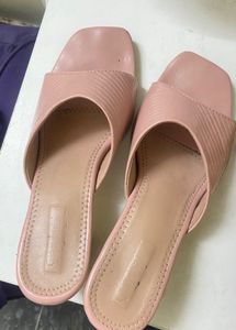 Pink Heeled Mules