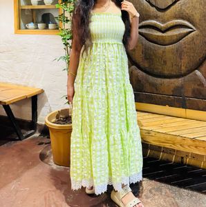 Green Gingham Maxi Dress
