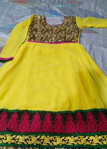 Stitch Yellow Anarkali Dress
