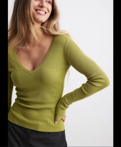 Vneck Green Top