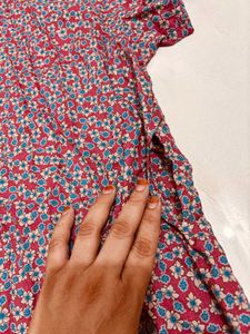 Floral Print Short Sleeve Shirt And One Tunics