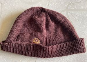 Vintage Brown Knit Beanie (free size)