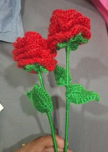 Handmade Crochet Rose Bouquet